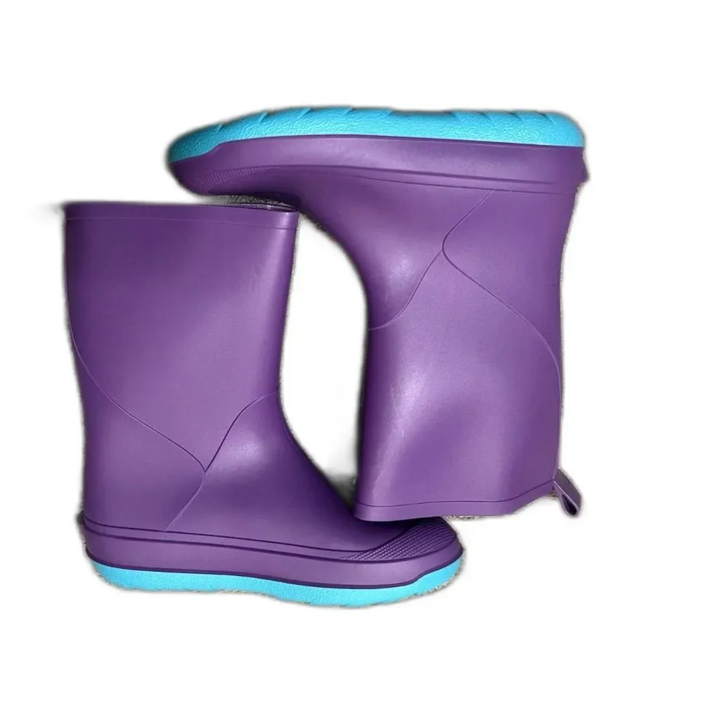 Cat & Jack Kids' Andy Slip-On Rain Boots Purple Big Kid SZ 6:NWOT